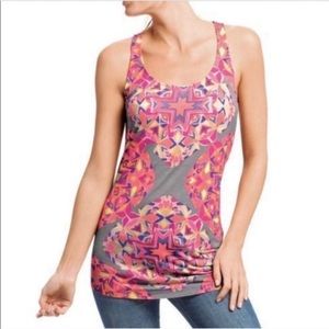 CAbi Harmony Pink and Gray Geometric Tank Top
